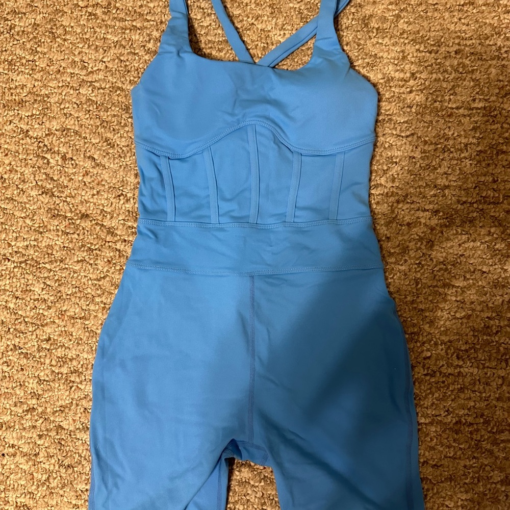 Goldhinge Blue Strappy Jumpsuit